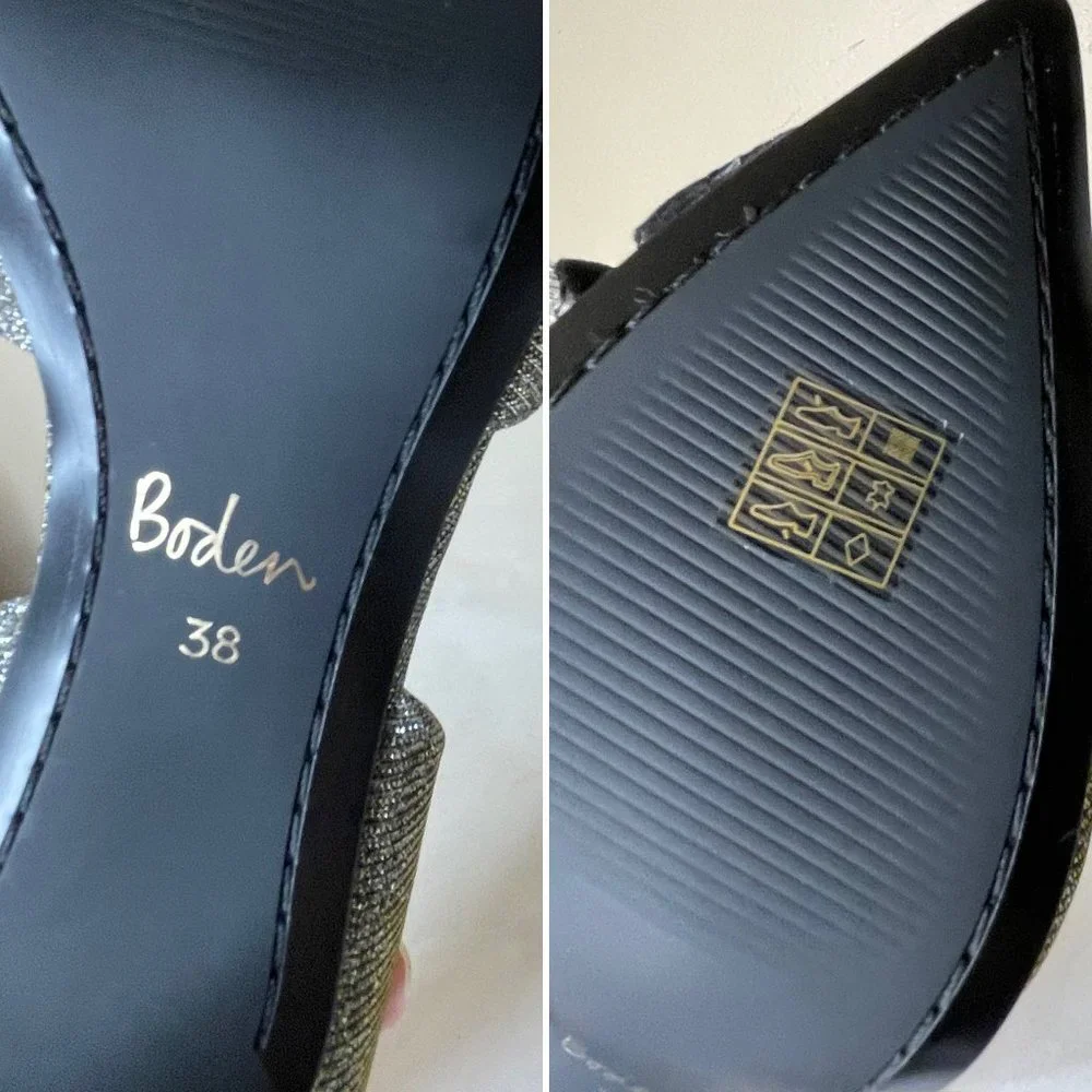 New Boden Embellished Heeled Court Shoes Metallic 38 - Picture 12 of 16